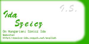 ida szeicz business card